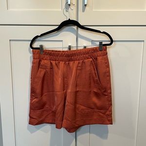 Burnt orange silky shorts